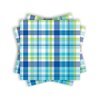 Amscan Decorative Caribbean Plaid Party Beverage Paper Napkins (16 Pack), 5 x 5, Blue
