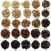 Messy Rose Bun Hair Piece Synthetic Hair Scrunchies Extension Curly Wavy With Elastic Rubber Band Ponytail Hair Extensions Updo Hairpieces for Women Girls(R18/613# Light Ash Brown&Light Bleach Blonde)