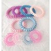 Little Trouble Solution Cute Candy Jelly Transparent Color 10pcs 3.5/5.5cm Set Spiral Hair Tie, Coil Elastics Ties, Telephone Wire Band, Ponytail Holder Bands (Mix (Purple, Pink, Blue))