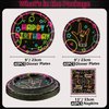 Glow Neon Party Supplies - Glow in the Dark Happy Birthday Plates and Fluorescent Napkins for Blacklight Neon Party Decorations, Serves 40 Guests