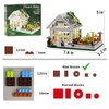 Flower House Building Mini Set with LED, City Street View Greenhouse Building Blocks Toy, Halloween Xmas Gift for Friends or Girls 8-12 Year