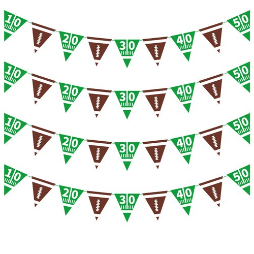 Football Party Supplies Football Paper Pennant Bunting American Football Theme Triangle Flags Banner for Birthday Party Decorations