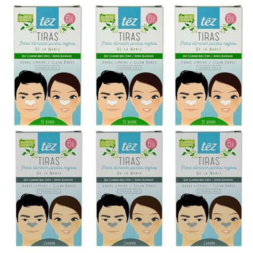 Tez Skin Care Blackhead Remove Deep Cleansing Nose Strips 6 Pack 0.9 Oz