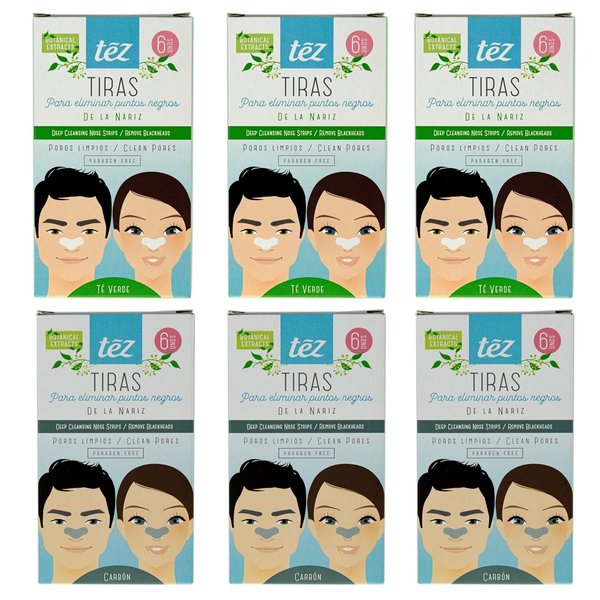 Tez Skin Care Blackhead Remove Deep Cleansing Nose Strips 6 Pack 0.9 Oz