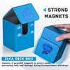 ZLCA Card Deck Box for MTG Cards with 2 Dividers, Card Storage Box Fits 100+ Single Sleeved Cards, PU Leather TCG Card Deck Case Holder for Magic Commander Yugioh (Blue,SeaKing)