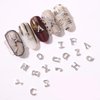 26Pcs Letter Nail Charms for Acrylic Nails, Silver Letter English Alphabet Nail Rhinestones Decoration Diamond Letters Nail Jewels DIY Manicure Acrylic Nail Art Accessories for Women and Girls