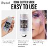 Brzeaf Waterproof Mermaid Glitter Stick, Shimmery& Long Lasting, Hair Eyeshadow Face Body Glitter, Singer Concert Music Rave Festival, Glitter Stick Makeup & Face Glitter Gel for Women Men 0.56 Oz
