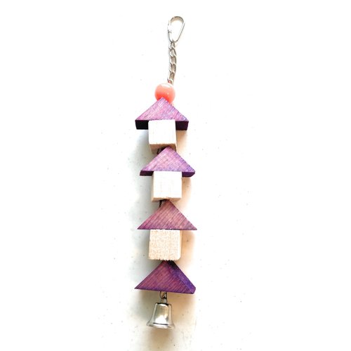 Mighty Bird Toys Small Bird Toy 12 x 2 Balsa Tree and Chain with a Bell