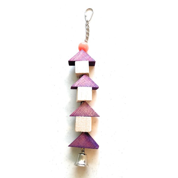 Mighty Bird Toys Small Bird Toy 12 x 2 Balsa Tree and Chain with a Bell
