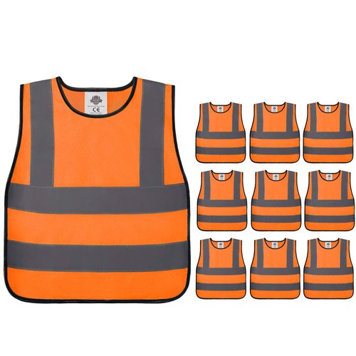 Dazonity kid's High Visibility Safety Vest, Reflective Strips, Fit for Boys & Girls, Walking or Back to School,