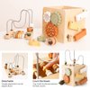 ibwaae 5 in 1 Wooden Activity Cube Play Center Bead Maze Leaves Shape Sorter Learning Montessori Toys for Toddlers 1-3 Early Educational Developmental Learning Toys for Kids