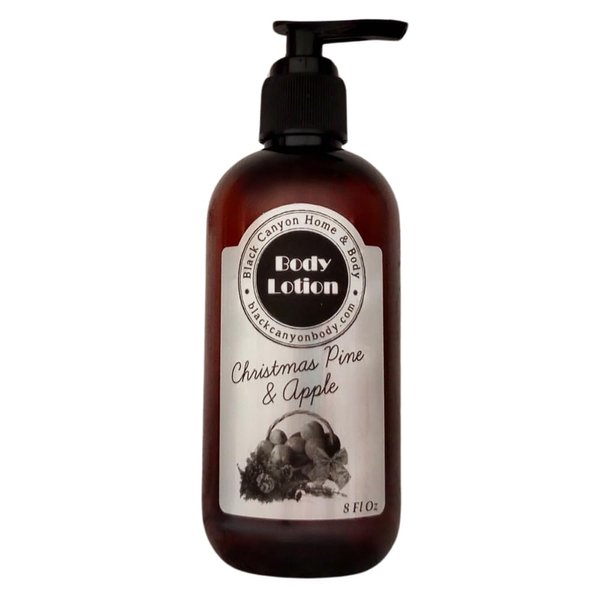 Black Canyon Christmas Pine & Apple Scented Luxury Body Lotion with Lanolin and Jojoba Oil, 8 Oz