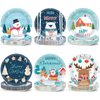 Justforjoyful 48Pcs Christmas Party Plates Winter Party Decoration 9Inch Disposable Snowman Tableware Xmas Reindeer Dinnerware Set for Merry Christmas Holiday Santa Claus Table Party Supplies
