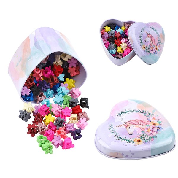 choicbaby 80PCS Baby Hair Clips for Girls 16 Different Variety of Colors Cute Baby Hair Accessories Mini Flower Hair Clip for Infant Fine Hair