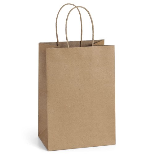 BagDream Kraft Paper Bags 25Pcs 5.25x3.25x8 Inches Small Paper Gift Bags with Handles Party Favor Bags Shopping Bags Brown Gift Bags Paper Sacks