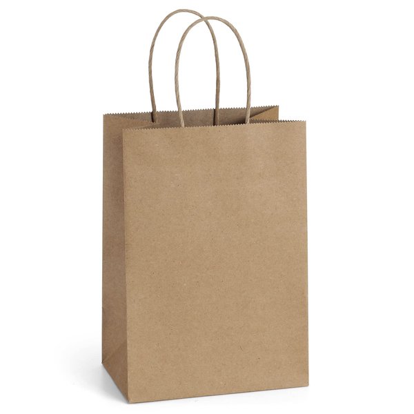 BagDream Kraft Paper Bags 25Pcs 5.25x3.25x8 Inches Small Paper Gift Bags with Handles Party Favor Bags Shopping Bags Brown Gift Bags Paper Sacks
