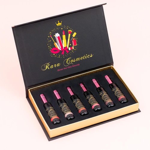 Rara Organic Wine Lip Tint Set, Multi color Six-Piece Pack Lip Gloss 6 pieces Set, 5ml Each