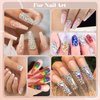 BELLEBOOST Nail Art Rhinestone Glue Gel&2 Boxes Flatback Gems Kit, 1 Tube of 15ml Rhinestone Gel Glue+Colorful Gems+Flat Back Round Glass Crystal AB&Clear Gemstones with Pickup Tools