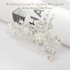 5 Pieces Wedding Hair Comb Bridal Hair Pins Set Silver Crystal Pearl Hair Side Comb U-shaped Flower Rhinestone Wedding Hair Accessories for Bride Bridesmaid Prom