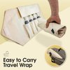 BUNMO Utensils for Elderly, Arthritis, Weak Hand Grip & Handicapped - Convenient Travel Pouch - for Tremors and Parkinsons Patients - Stainless Steel - Eat Independently - Adaptive Gray 4 Piece Set