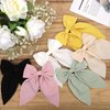 6pcs Silk Bow Hair Clips, 5.12 Inch Soft Bowknot Barrettes Cute Duckbill Satin Hair Clips Colorful Metal Kawaii Ribbon Hair Clips Accessories for Women Girls