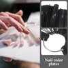 SOLUSTRE Nail Tips 3 Bags 150Pcs Nail Sticks Fan- shaped False Nail Polish Board Art Tips Nail Sample Sticks With Metal Ring, Black Nail Swatches
