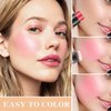3 Pcs Cream Blush Stick with Brush,Waterproof Multi Cream Blush Stick Makeup,Lightweight,2 in 1 Multi Stick Blush for Cheeks & Lip Tint & Eyeshadow Makeup,Suitable for All Skin