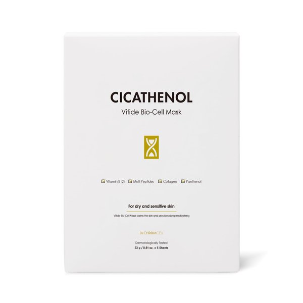 Dr.CHROMCELL] CICATHENOL Vitide BioCell Mask | Korean Hydrogel Mask | Collagen Sheet Mask | Hydrogel Sheet Mask | Firming Face Mask | Korean Face Masks Skin Care | 5 Hydrogel Mask Set