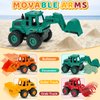 Beestech Construction Toys for 3 Years Old Boys Girls Kids, Friction Powered Construction Truck Toys Vehicles Sand Toys Trucks Excavator, Bulldozer, Road Roller (Colorful 4 Pack)