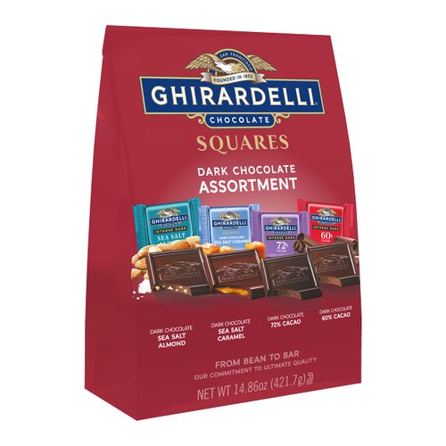 GHIRARDELLI Dark Chocolate Squares Assortment, for Easter Chocolate Gifts, 14.86 Oz Bag