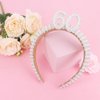 AMCAMI 60th Birthday Headband for Women Birthday Pearl Headband Beaded Headbands Gift Hair Accessory for Women 60th Rhinestone Headband for Women 60th Birthday Decorations