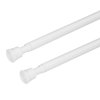 KXLife 2Pcs Small Tension Rod 11 to 17 Inch, Adjustable Thin Mini Spring Loaded Curtain Tension Rods for Windows, Closet, RV, Trailer, Cupboard, Refrigerator (White)