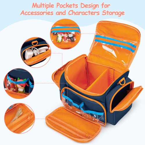 GRAOSO Carrying Case Compatible with Toniebox, Portable Bag for Audio Player Starter Set, Storage Travel Case for Charging Station Headphone, with Shoulder Strap and Handle, Blue(Case Only)