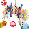 Bonka Bird Toys 1721 Round Basket Bamboo Paper Crinkle Beak Feet Hanging Forage Stuffed Shredding Foraging Pulling Colorful Parrot Parrotlet Finch