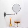 Ovente 7" Wall Mount Makeup Mirror, 1X & 7X Magnifier, Adjustable Spinning Double Sided Round Reflection, Extend, Retractable & Folding Arm, Bathroom & Vanity Décor, Polished Chrome MNLFW70CH1X7X