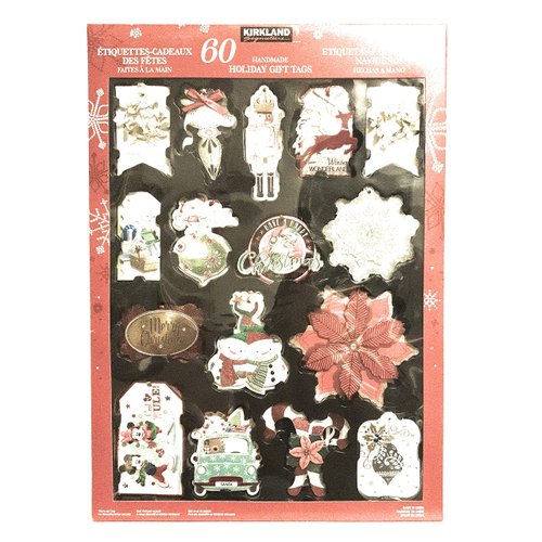 KIRKLAND SIGNATURE Handmade Holiday Gift Tags, 60 Count, Multi-Color