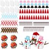 Poen 24 Pack Snowman Craft Kit for Kids Christmas Snowman DIY Craft Kit Build Snowman Decorating Kit Snowman Modeling Clay Hats Buttons Scarfs Kit Snowman Kit Foam Balls Craft Supplies for Xmas
