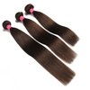 Straight Bundles Human Hair Brown - 12A Brazilian Virgin Hair Bundles Double Weft Weave 100G Unprocessed Bundles Human Hair Extensions For Black Women (16 18 20 Inch, 4 Medium Brown)