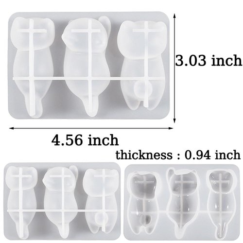 3D Cute Cat Silicone Molds for Resin Crafts Cartoon Cats Epoxy Resin Molds Lovely Kitten Plaster Silicone Mold Prone Posture Cat Resin Mold for Keychain Bag Pendant Pen Holder Mould Epoxy Resin Kit