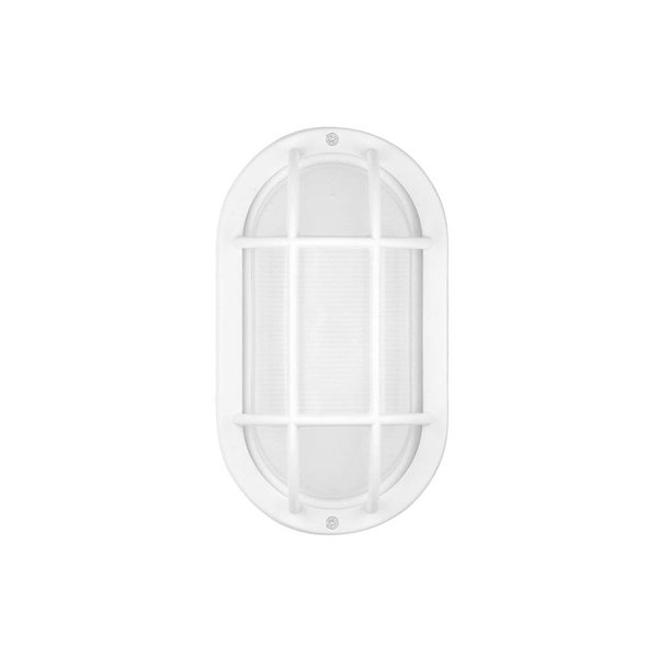 Euri Lighting EOL-WL14WH-2050e Aluminum Housing, Bulkhead Outdoor Integrated LED Wall Light, Wet Rated, 6.2 Watts, 434 Lumens, 5000K Cool White, Energy Star, 2 Year, 50K Hour Warranty