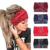 Bohend Boho Headbands Wide knotted Hair Bands Fashion Printing Bandeau Travel Stretchy Cotton Headband Sport Yoga Hair Accessories for Women and Girls (B)