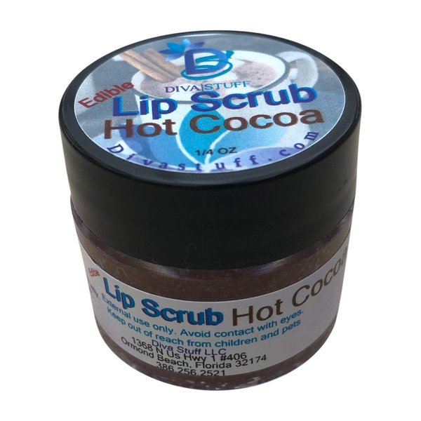 Diva Stuff Ultra Hydrating Lip Scrub for Soft Lips, Gentle Exfoliation, Moisturizer & Conditioner, Hot Cocoa – ¼ oz (Made in the USA)