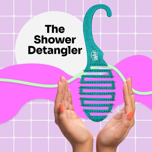 Wet Brush Shower Hair Brush Detangler - Exclusive Ultra-soft IntelliFlex Bristles - Minimizes Pain And Protects Against Split Ends & Breakage - Comb For Women, Men, Wet & Dry Hair - Green Glitter