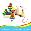LMC Products Wooden Train with Shape Sorter & Pegs - Fine Motor Skills Toy, Wooden Toddler Stacking Toys, Montessori Toys for Toddlers 3 Years+ Wood Shape Sorter Train