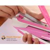 Bostitch Office InPower Spring-Powered Desktop Stapler, 20 Sheet Capacity, One Finger Stapling, Includes 210 Staples, Jam Free, Opens for Tacking, Breast Cancer Awareness Pink