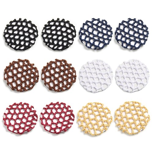 12pcs Ballet Dance Bun Covers - Stretchy Elastic Hair Nets for Buns, Scrunchies Maker Holders with Styling Accessories for Girls (MX3)