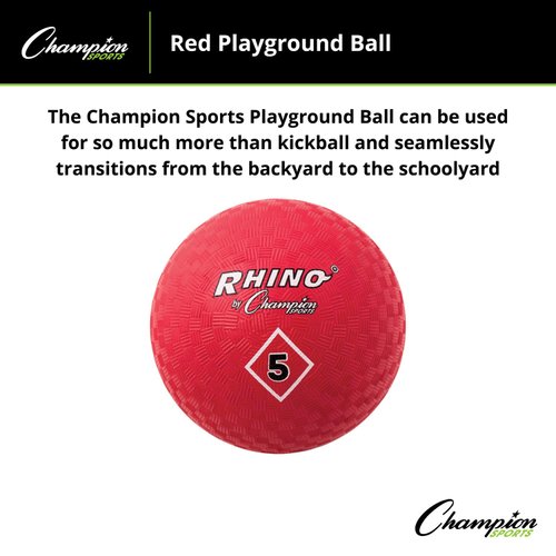 Champion Sports 5" Playground Ball, Red