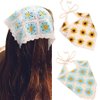 Urieo 2 Pcs Floral Crochet Headband Knitted Hair Bandana Party Daily Tie Back Hair Scarf Floral Bandana Headband for Women Girls (Yellow+Blue)