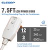 ELEGRP L15630 12AWG LCDI Power Cord Plug for A/C Air Conditioner, E250451 UL Certified, 7.5FT Leakage Current Detection Interrupter Replacement, 240VAC 25Amp 6000W 60Hz NEMA 6-30P (1 Pack)