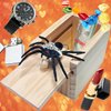 Jishi Spider Box Prank Toy Gag Gift Funny White Elephant Gifts for Adults, Wooden Christmas Birthday Surprise Gift Box Toys for Kids Teens Boys 6-8-12, Hilarious Stocking Stuffers for Adults Men Women